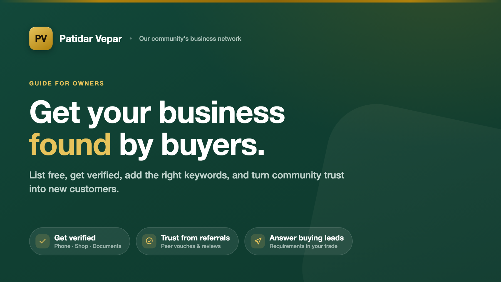 How to Get Your Business Found on Patidar Vepar