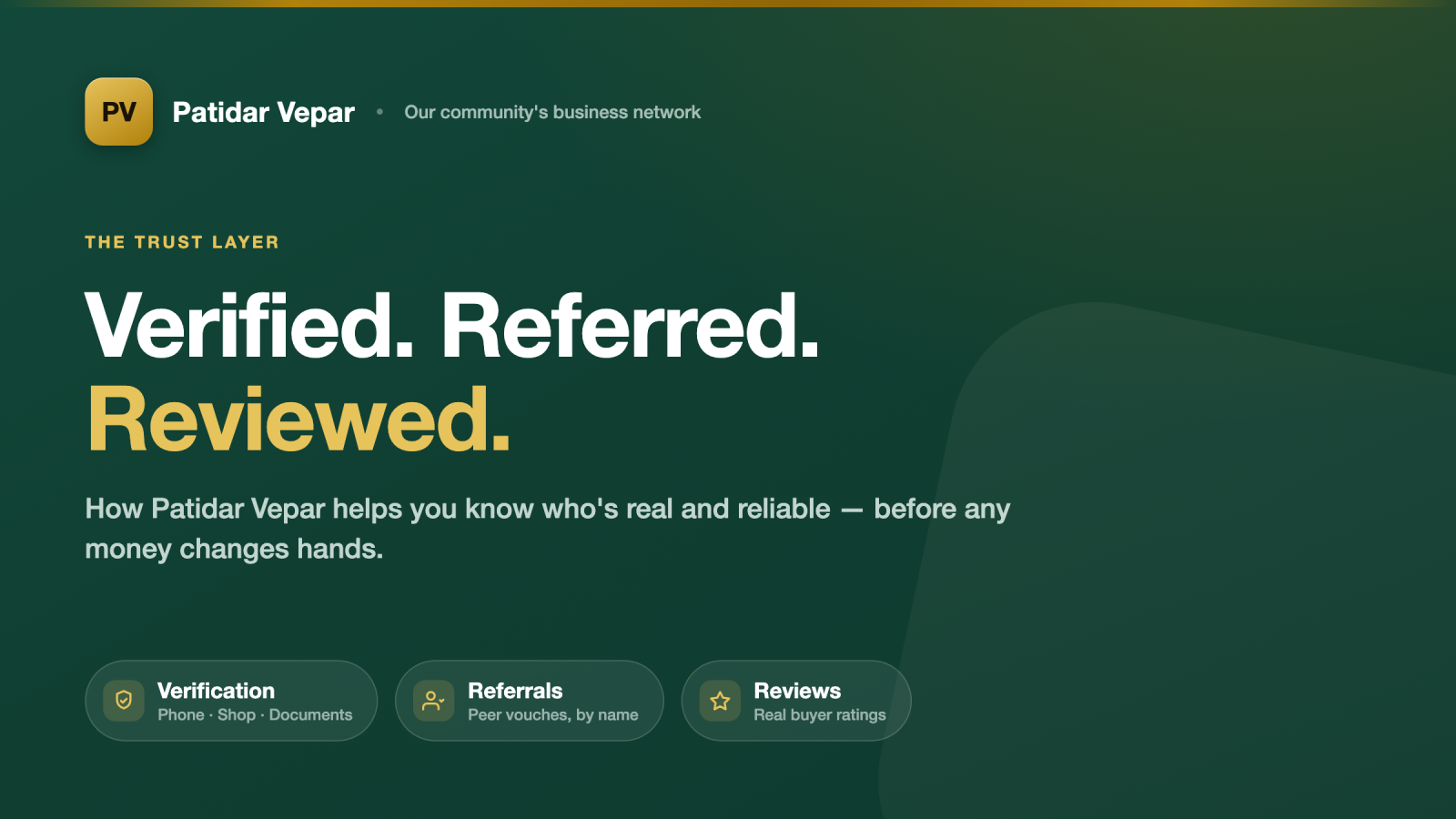 Verified, Referred, Reviewed: How Trust Works on Patidar Vepar